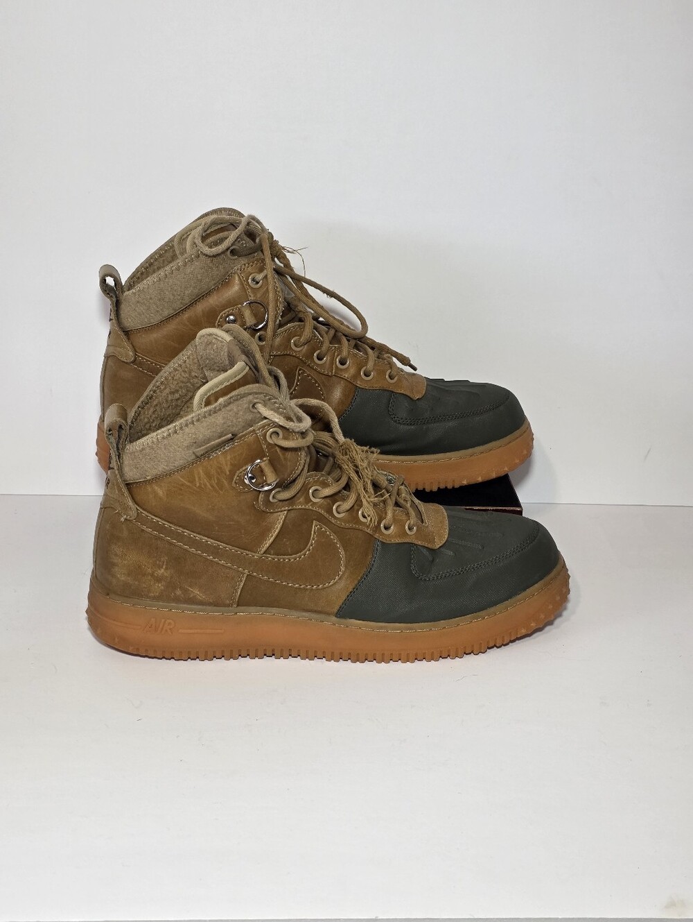 Nike Air Force 1 AF1 Duckboot Brown Olive Green Men Size 13 High Top 444745-201